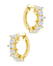 Load image into Gallery viewer, Carina Pear Cut CZ Hoops