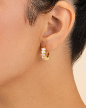 Load image into Gallery viewer, Carina Pear Cut CZ Hoops