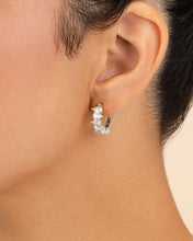 Load image into Gallery viewer, Carina Pear Cut CZ Hoops