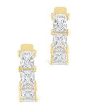 Load image into Gallery viewer, Cosima Baguette CZ Hoops
