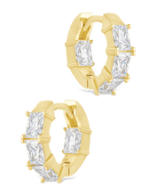 Load image into Gallery viewer, Cosima Baguette CZ Hoops