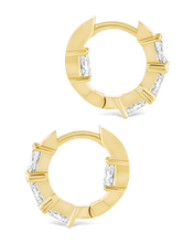 Load image into Gallery viewer, Cosima Baguette CZ Hoops
