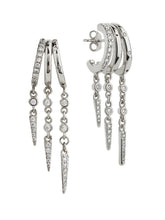 Load image into Gallery viewer, Jenna Triple Spike Dangle Huggies
