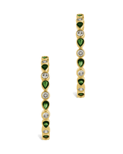 Load image into Gallery viewer, Bezel Set Mixed CZ Hoops