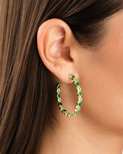 Load image into Gallery viewer, Bezel Set Mixed CZ Hoops