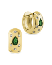 Load image into Gallery viewer, Mixed CZ Chunky Huggie Hoops
