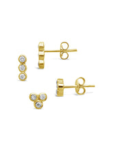 Load image into Gallery viewer, Sterling Silver 2pc Bezel Stud Set