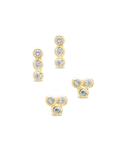 Load image into Gallery viewer, Sterling Silver 2pc Bezel Stud Set