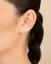 Load image into Gallery viewer, Sterling Silver Everyday CZ Stud Set of 3