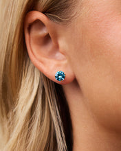 Load image into Gallery viewer, Sterling Silver 7mm Rainbow CZ Studs