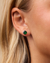 Load image into Gallery viewer, Sterling Silver 7mm Rainbow CZ Studs