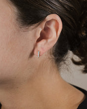 Load image into Gallery viewer, Sterling Silver CZ Pyramid Studs