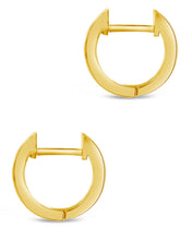 Load image into Gallery viewer, Sterling Silver CZ Baguette Micro Hoop Earrings