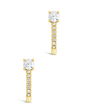 Load image into Gallery viewer, Sterling Silver CZ Suspender Stud Earrings