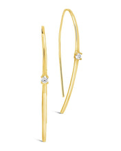 Load image into Gallery viewer, Sterling Silver CZ Studded Threader Earrings