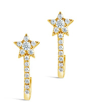 Load image into Gallery viewer, Sterling Silver CZ Star Jacket Earrings