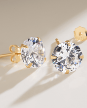 Load image into Gallery viewer, Sterling Silver 6mm CZ Stud Earrings