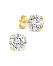 Load image into Gallery viewer, Sterling Silver 6mm CZ Stud Earrings