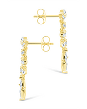 Load image into Gallery viewer, Sterling Silver Adrian CZ Waterfall Statement Studs