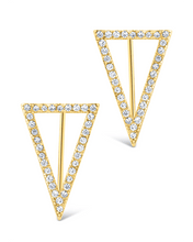 Load image into Gallery viewer, Sterling Silver Janine CZ Geometric Crawler Earrings