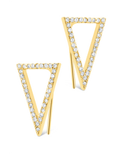 Load image into Gallery viewer, Sterling Silver Janine CZ Geometric Crawler Earrings