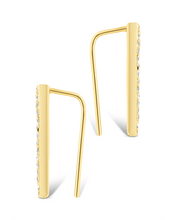 Load image into Gallery viewer, Sterling Silver Janine CZ Geometric Crawler Earrings