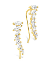 Load image into Gallery viewer, Sterling Silver Skye CZ Threader Crawler Earrings