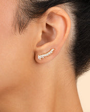 Load image into Gallery viewer, Sterling Silver Skye CZ Threader Crawler Earrings