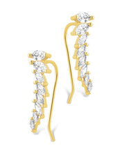 Load image into Gallery viewer, Sterling Silver Skye CZ Threader Crawler Earrings