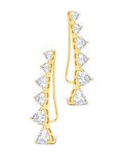 Load image into Gallery viewer, Sterling Silver Jillian CZ Heart Crawler Studs