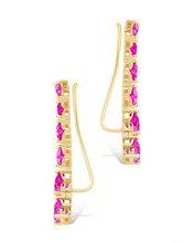 Load image into Gallery viewer, Sterling Silver Jillian CZ Heart Crawler Studs
