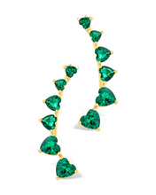 Load image into Gallery viewer, Sterling Silver Jillian CZ Heart Crawler Studs