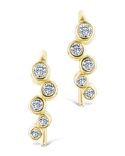 Load image into Gallery viewer, Sterling Silver Talia CZ Bezel Crawler Earrings