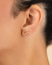 Load image into Gallery viewer, Sterling Silver Talia CZ Bezel Crawler Earrings