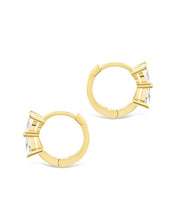 Load image into Gallery viewer, Sterling Silver Ravenna CZ Micro Hoop Earrings