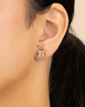 Load image into Gallery viewer, Sterling Silver Asscher Cut Bezel Set Stud Earrings