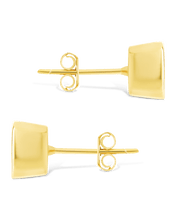 Load image into Gallery viewer, Sterling Silver Cushion Cut Bezel Set Stud Earrings