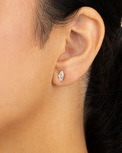 Load image into Gallery viewer, Sterling Silver Marquise Cut Prong Set Stud Earrings