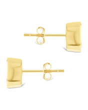 Load image into Gallery viewer, Sterling Silver Oval Cut Bezel Set Stud Earrings