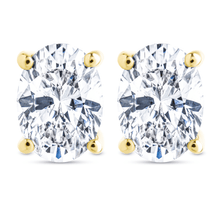 Load image into Gallery viewer, Sterling Silver Oval Cut Prong Set Stud Earrings