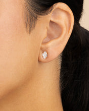 Load image into Gallery viewer, Sterling Silver Oval Cut Prong Set Stud Earrings