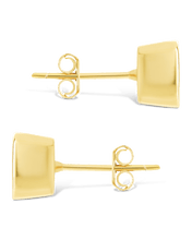 Load image into Gallery viewer, Sterling Silver Radiant Cut Bezel Set Stud Earrings