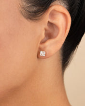 Load image into Gallery viewer, Sterling Silver Radiant Cut Prong Set Stud Earrings