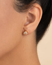 Load image into Gallery viewer, Sterling Silver Trillion Cut Bezel Set Stud Earrings
