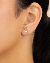 Load image into Gallery viewer, Sterling Silver Trillion Cut Prong Set Stud Earrings