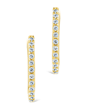 Load image into Gallery viewer, Sterling Silver Pave CZ Micro Hoops
