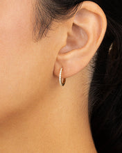 Load image into Gallery viewer, Sterling Silver Pave CZ Micro Hoops