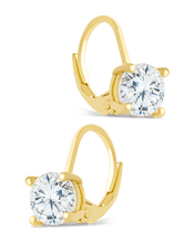 Load image into Gallery viewer, Sterling Silver Round Cut French Clip Earrings