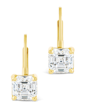 Load image into Gallery viewer, Sterling Silver Princess Cut French Clip Earrings