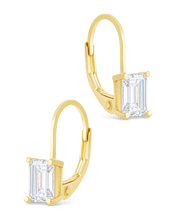 Load image into Gallery viewer, Sterling Silver Emerald Cut French Clip Earrings
